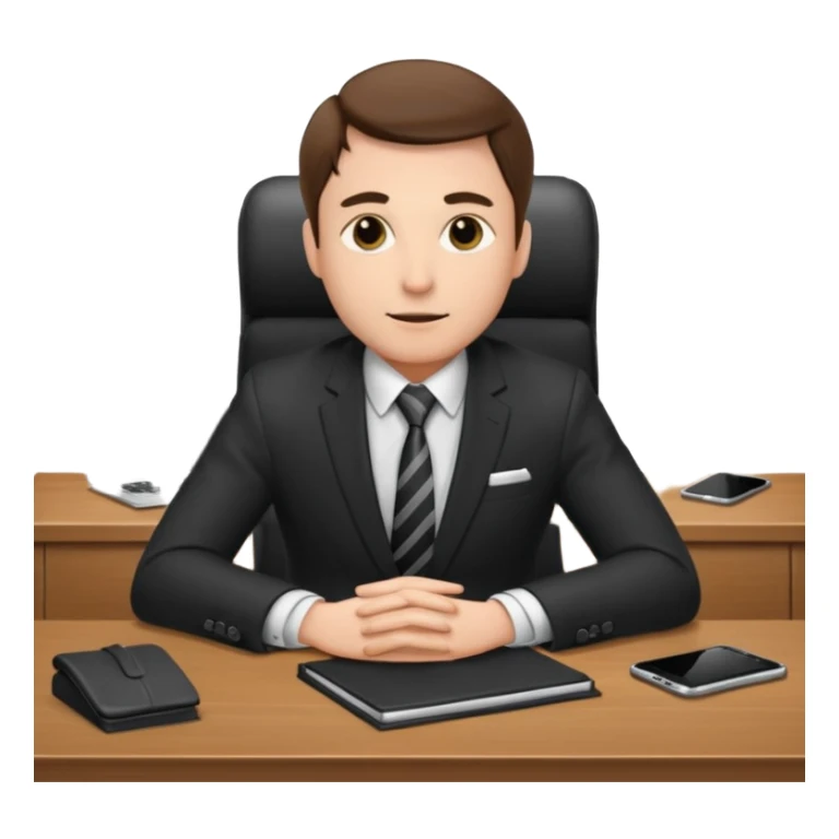 Business man sitting at a desk sticker