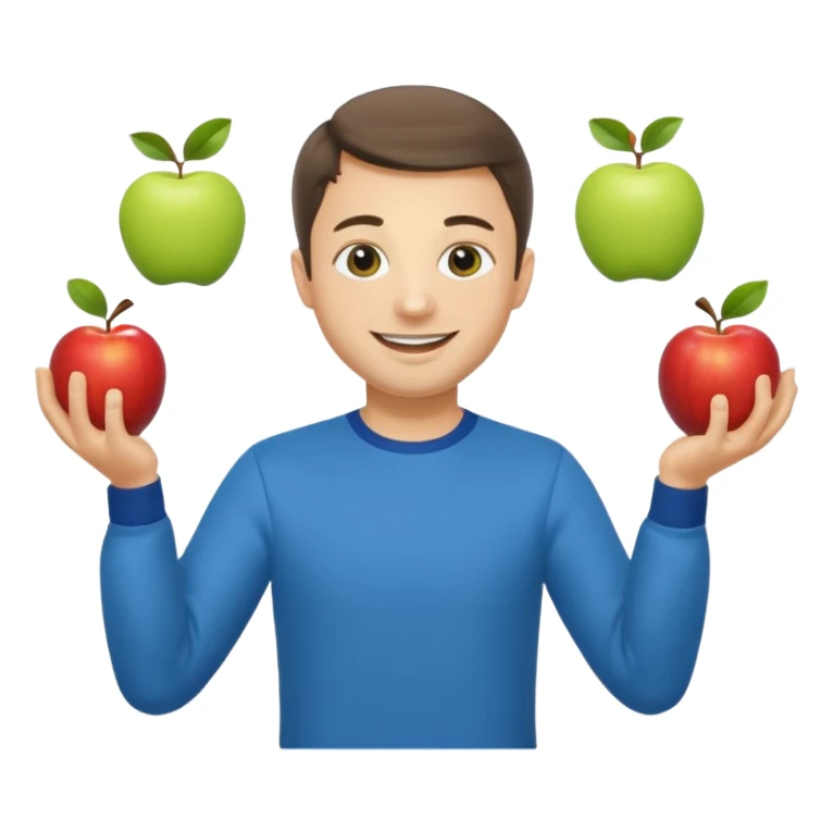 a Circus cute zelensky juggling two apple blue and yellow sticker