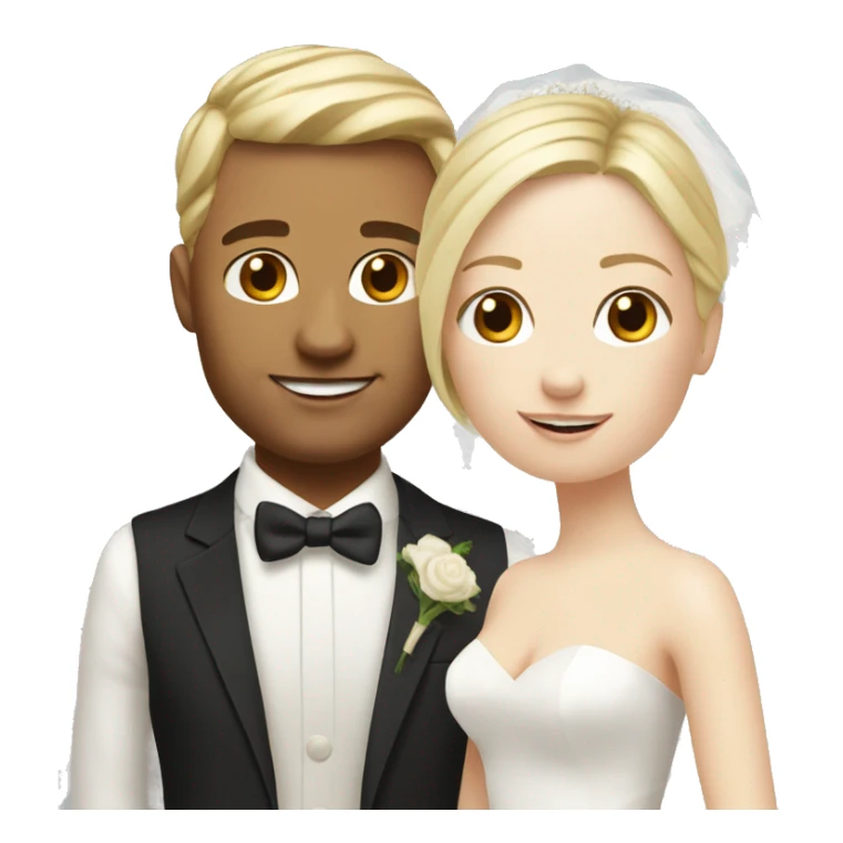Realistic Wedding couple both with blond hair and fair Skin  sticker