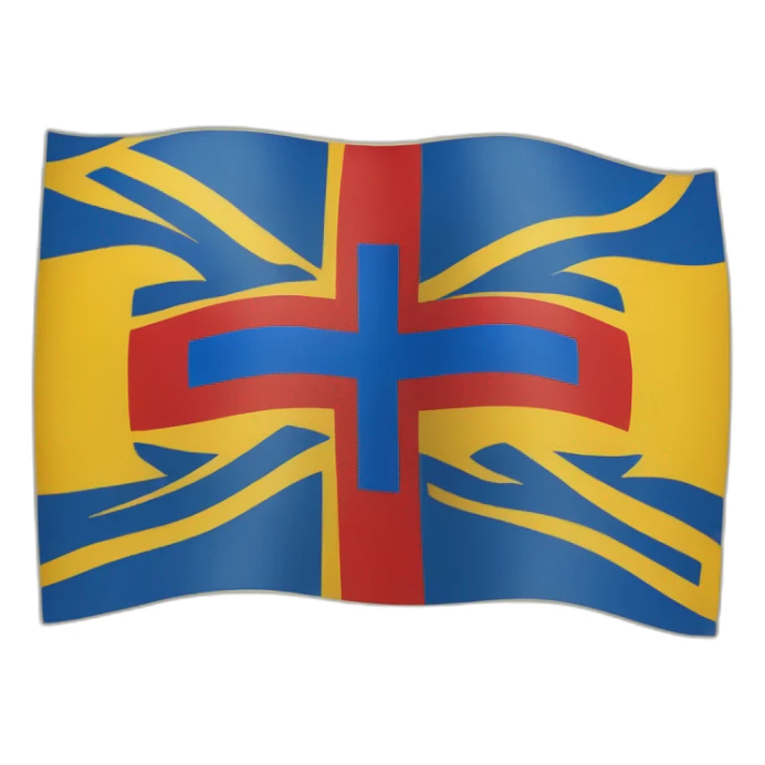 flag with a blue Scandinavian cross with a red outline on a yellow background Ingermanland sticker
