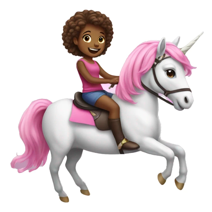 Girl riding a unicorn  sticker