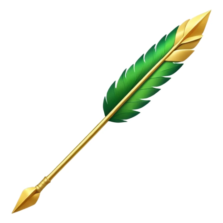 arrow in golden and green colours sticker