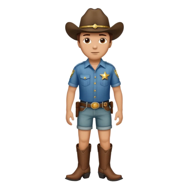 sheriff with shorts and cowboy boots sticker