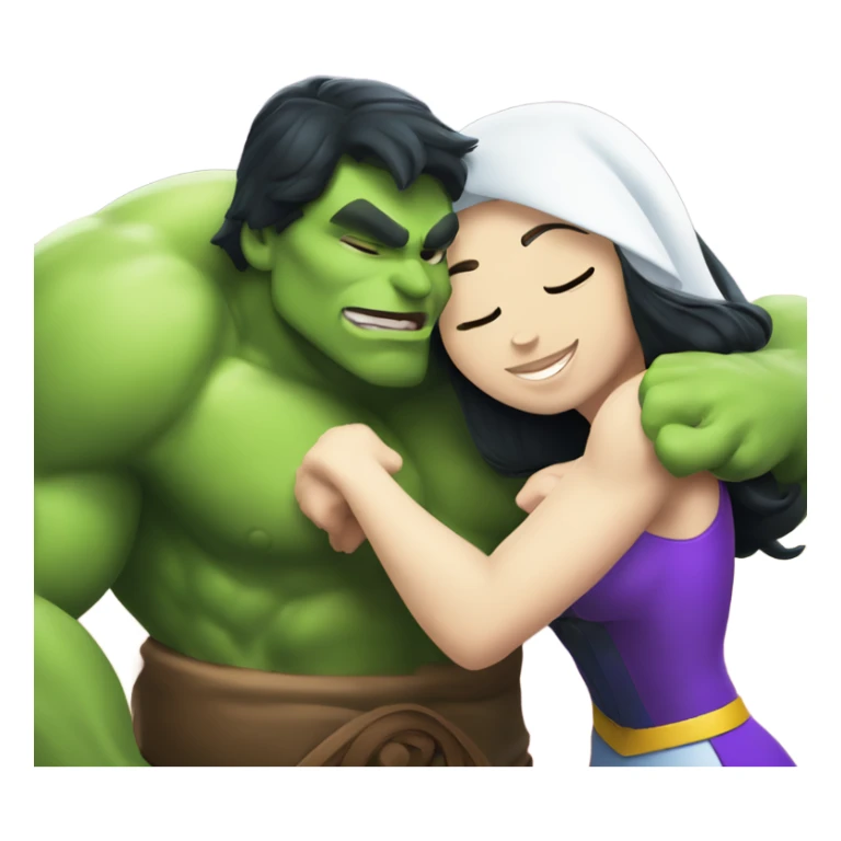 Raphael ninja hulk and Disney Snow White hugging sticker