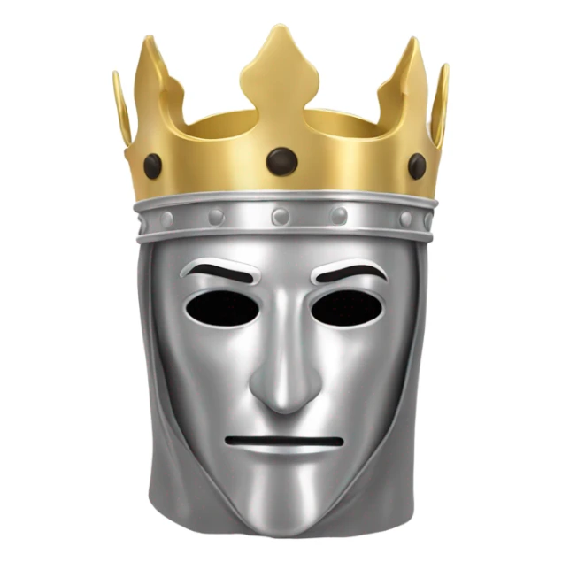 king baldwin IV in silver full face mask up with hand out sticker