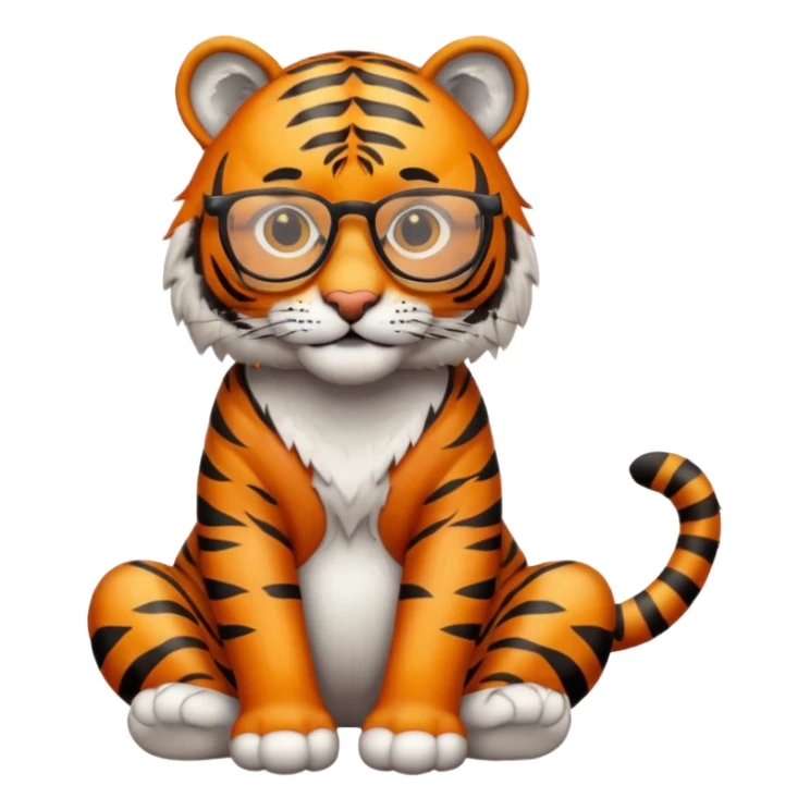 full body of tiger wear glasses sticker