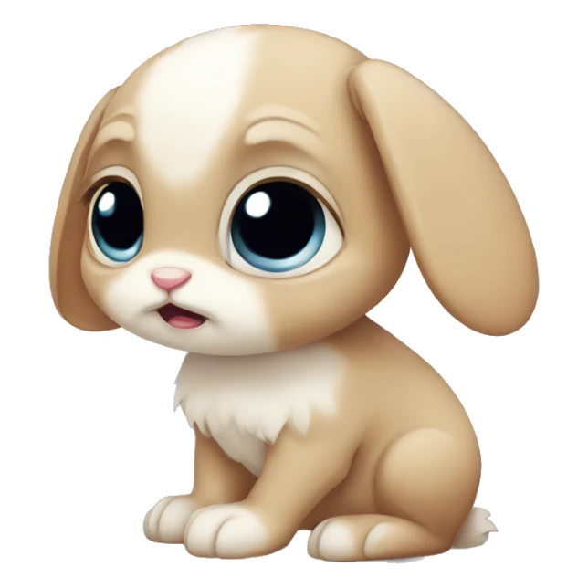 Anxious baby rabbit sad big eyes sticker