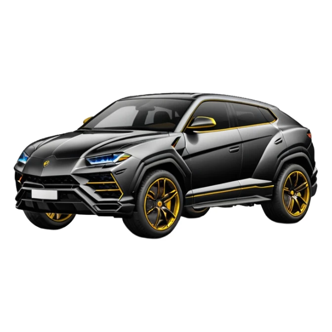 Emoji van de nieuwste labourgini urus in het zwart  sticker