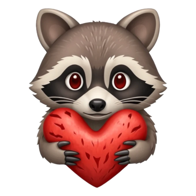 Raccoon heart sticker