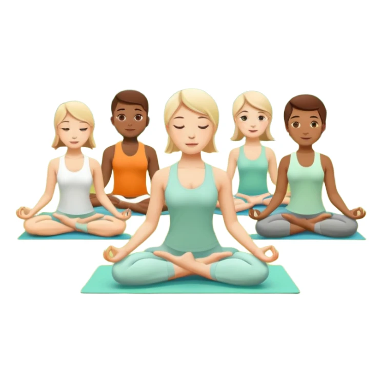 Ein Yogakurs der in einem grünen Park stattfindet im Sommer. sticker