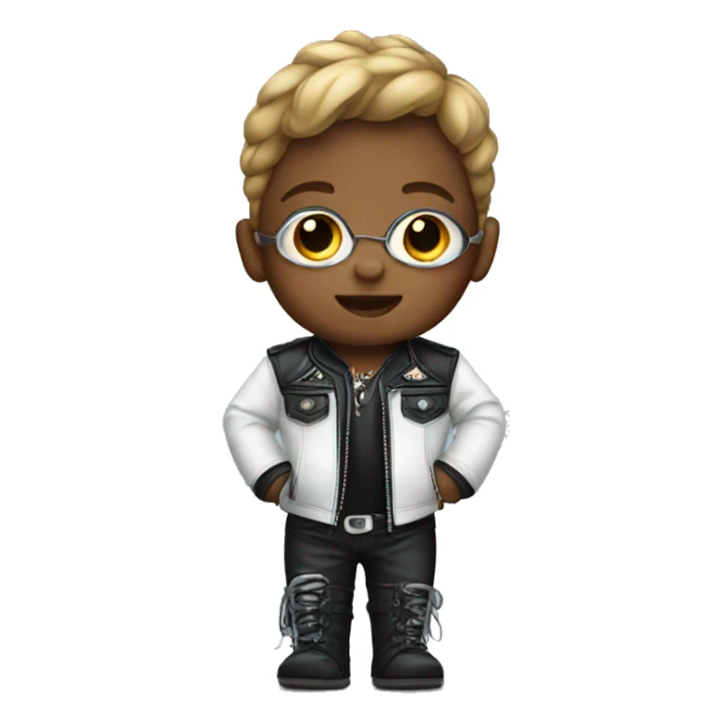 Baby wearing a biker outfit sticker