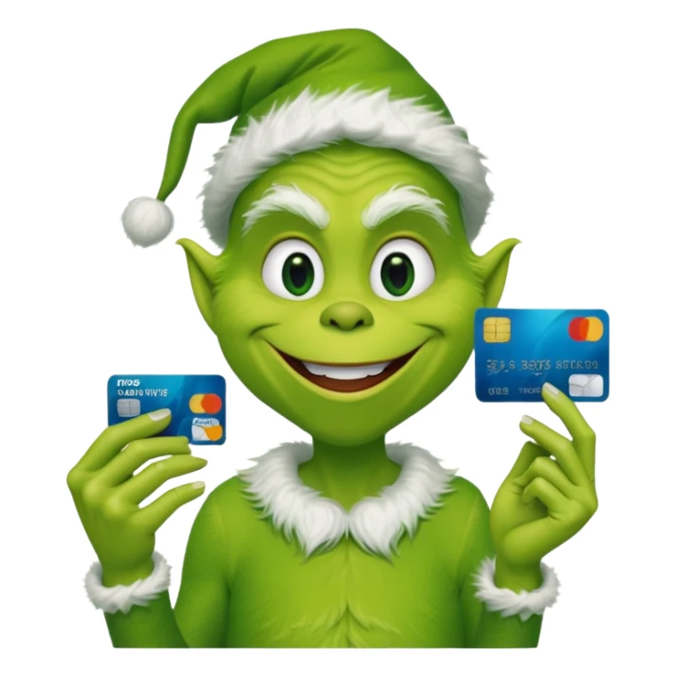 Grinch with credit card sticker