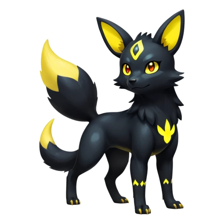 Shiny Exotic Excessive Mysterious Umbreon-Poochyena-Pokémon-Fakémon-hybrid-creature (full body) sticker