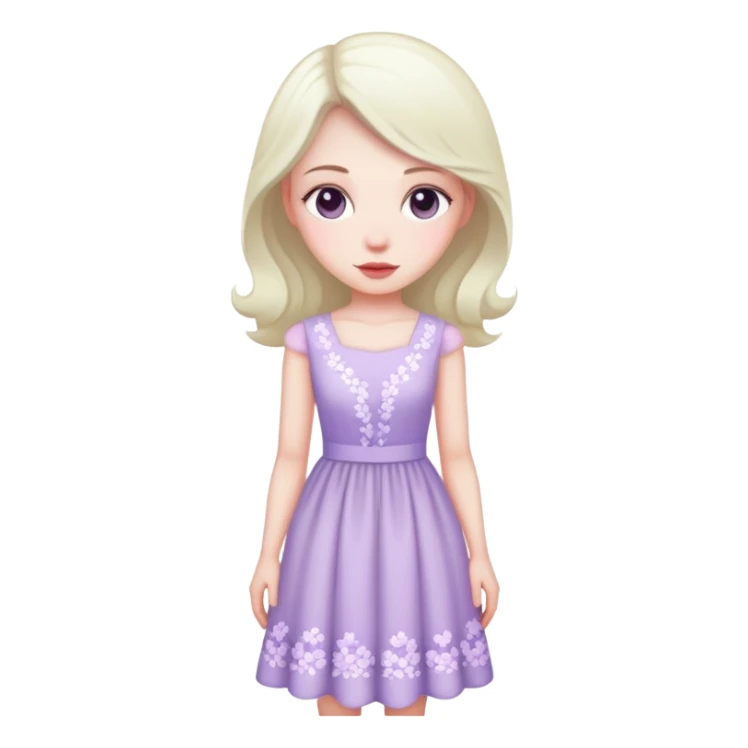 very pale almost white lavender rosy dress sticker