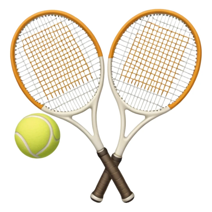 2 White Tennis rackets with beige tennis ball aesthetic  sticker
