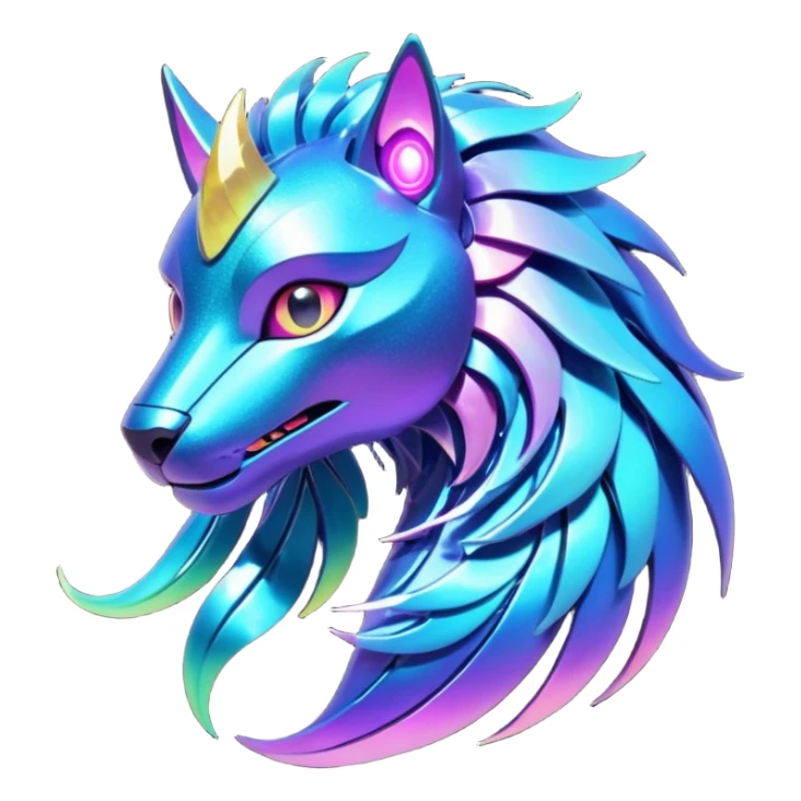  Epic legendary rare glowing mechanical Shiny sparkly transparent bioluminescent luminescent vibrant bright pastel dark exotic iridescent colorful gradients futuristic modern metallic glossy glittery fantasy-cyber-Fakémon-Vernid-creature sticker