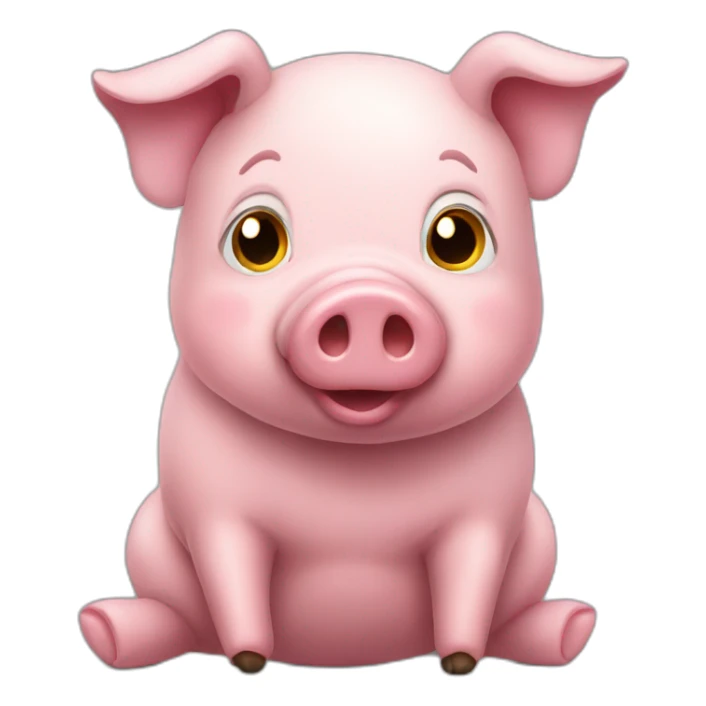 old-stuffed-animal-pig-full-body sticker