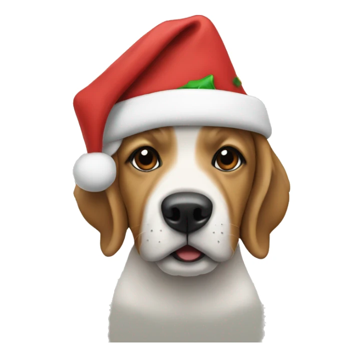 Dog wearing a Christmas hoodie  sticker