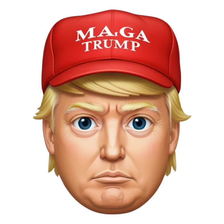 trump wearing MAGA cap sticker