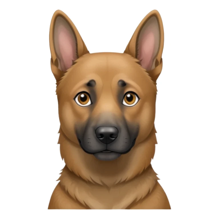 chien Malinois croisé, couleur grise, yeux gris et poils mi long sticker