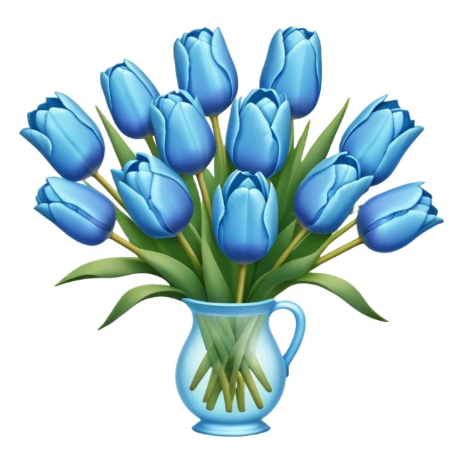 Frost Blue color tulip bouquet  sticker