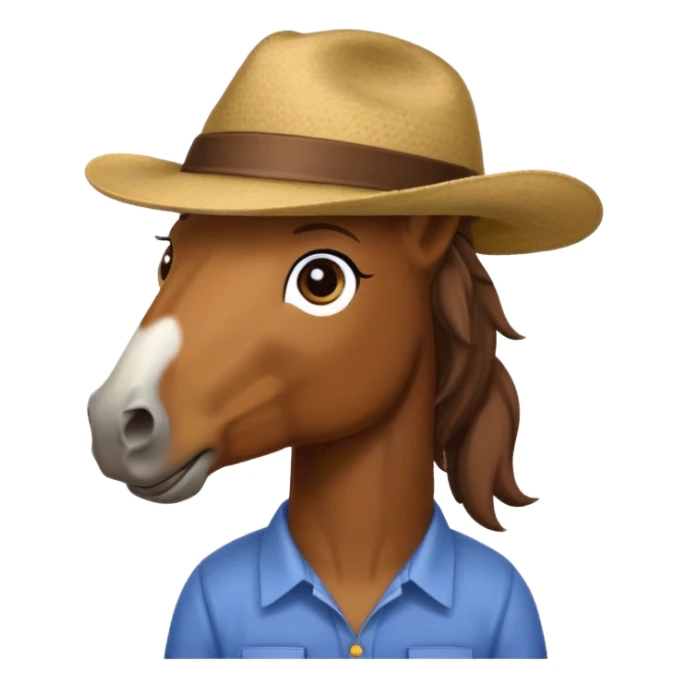 horse with hat and shirt sticker