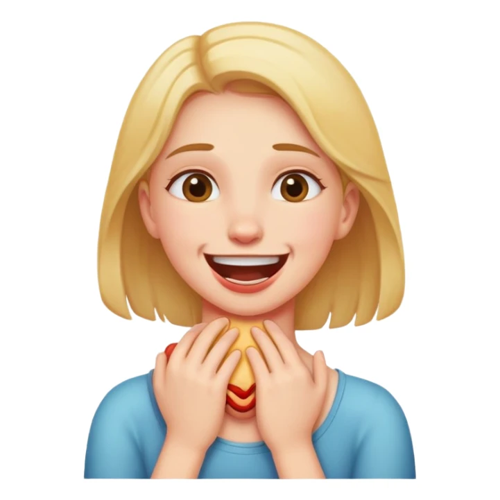 girl choking her self and smiling sticker