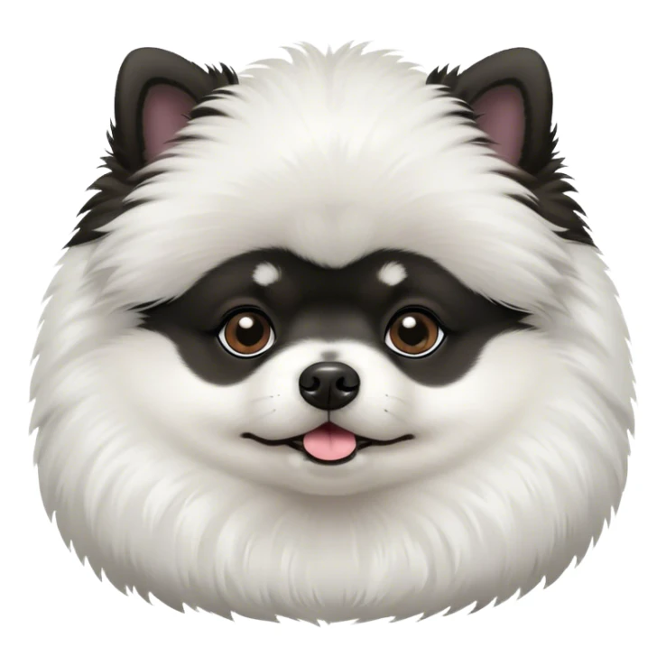 Small black and white Pomeranian very obese  sticker