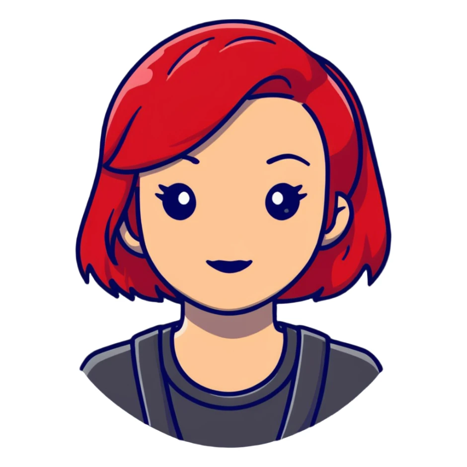 beautiful woman with vibrant red hair sticker