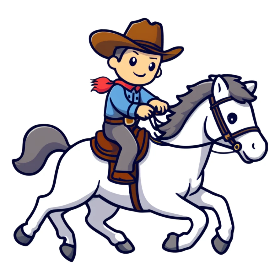 cowboy riding a horse sticker