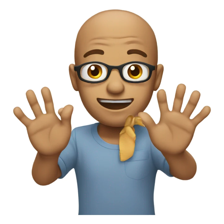 Emoji with hands out sticker