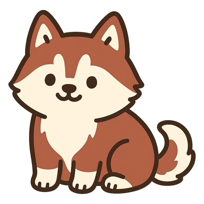 pusheen-style red siberian husky puppy sticker