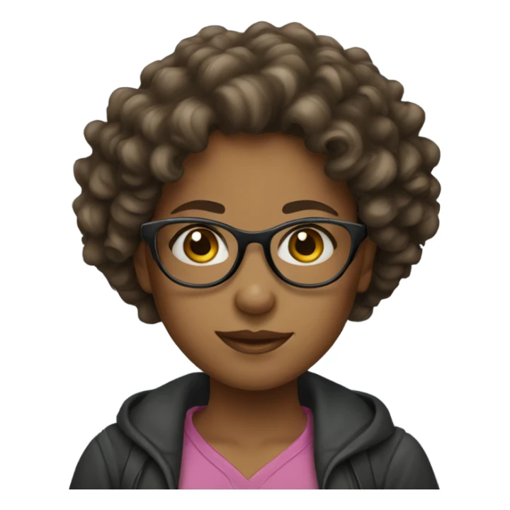 a girl with glasses curly hair  sticker