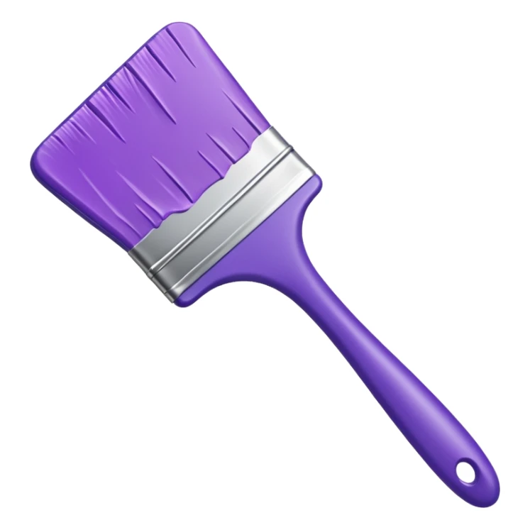 Paint brush with purple paint in the end of the brush  sticker