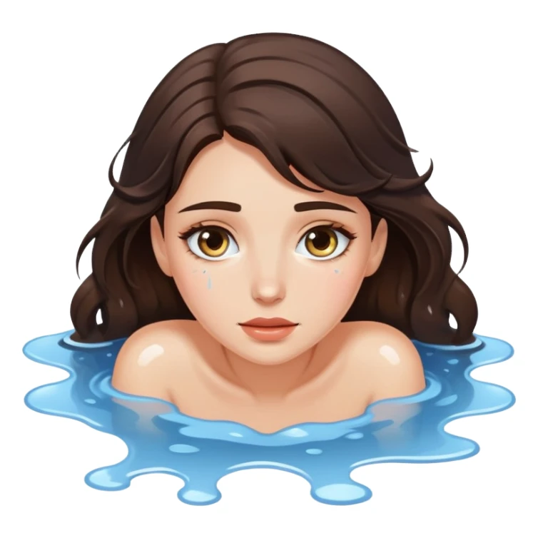Beautiful brunette Laying in a puddle of tears  sticker