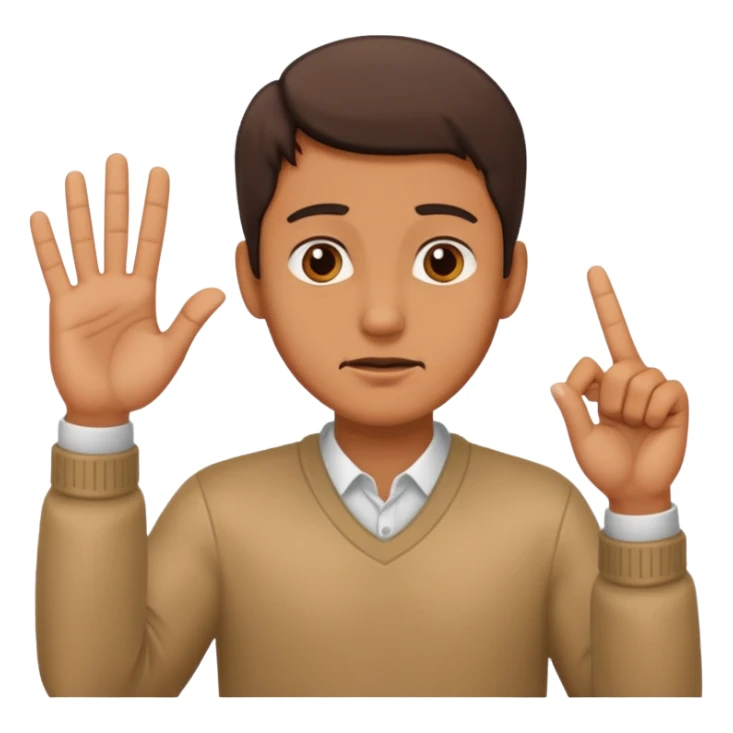 a man making a gesture of denial sticker