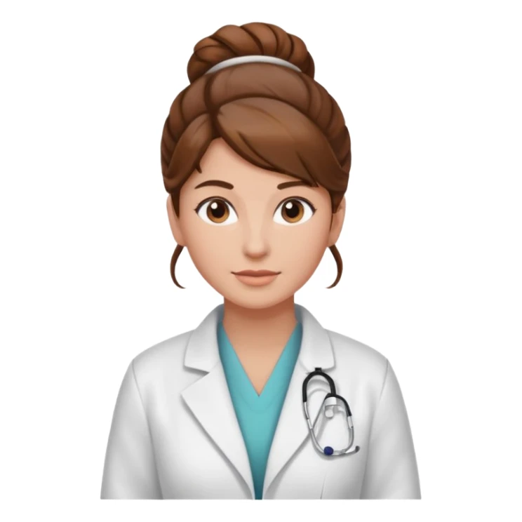 healthcare instructor standing up brown hair updo sticker