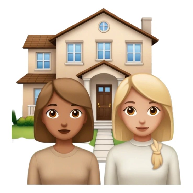 7 girls in front of house sticker