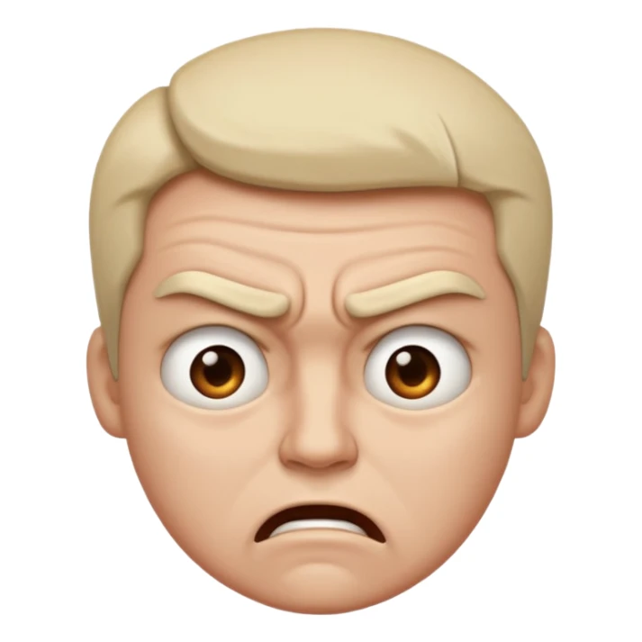 face showing both anger and disappointment, with furrowed brows, downturned mouth, and a frustrated, let-down expression sticker