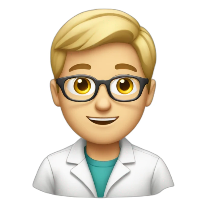 White boy with glasses in a chemistry lab  sticker