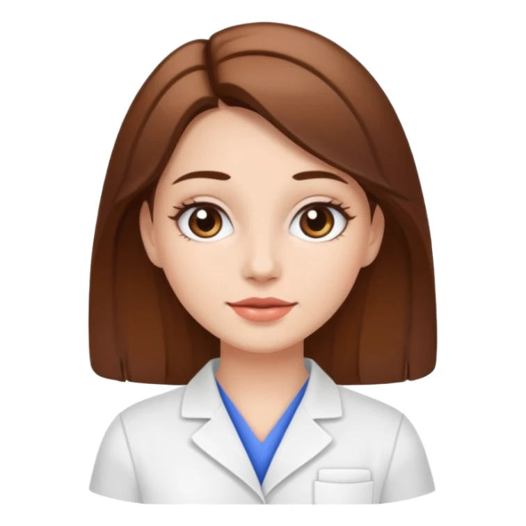 Esthetician girl with white skin brown hair  sticker