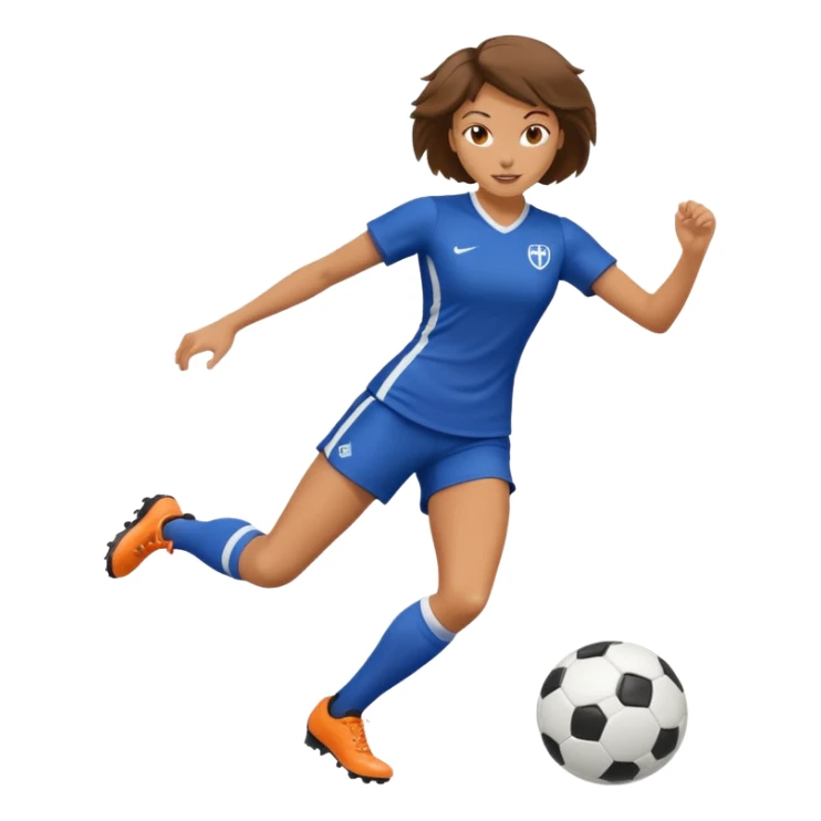 a woman kicking a soccer ball sticker