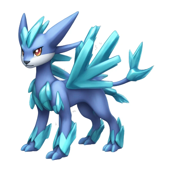  cool edgy shiny colorful Suicune-Dialga-Fakemon full body sticker