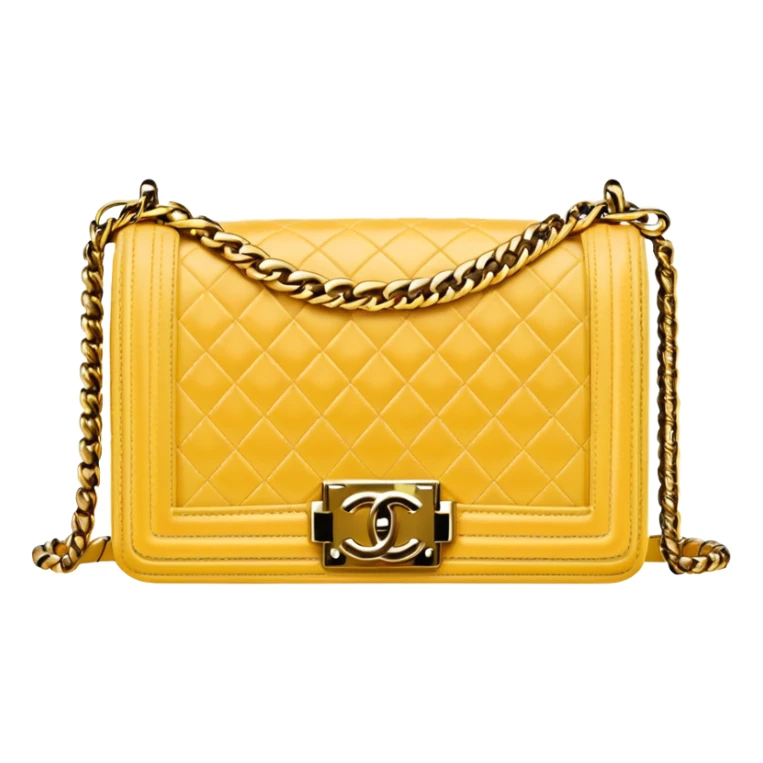 light yellow chanel le boy gold chain bag sticker