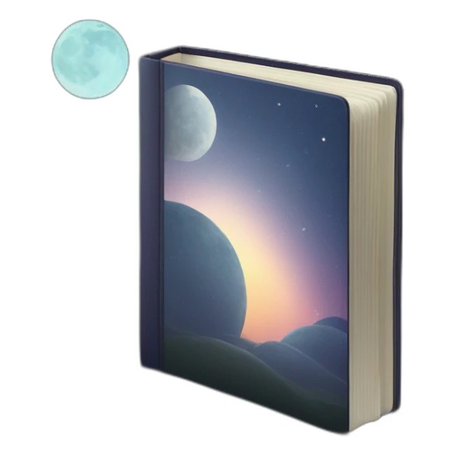 Binder with night sky and moon on cover  sticker