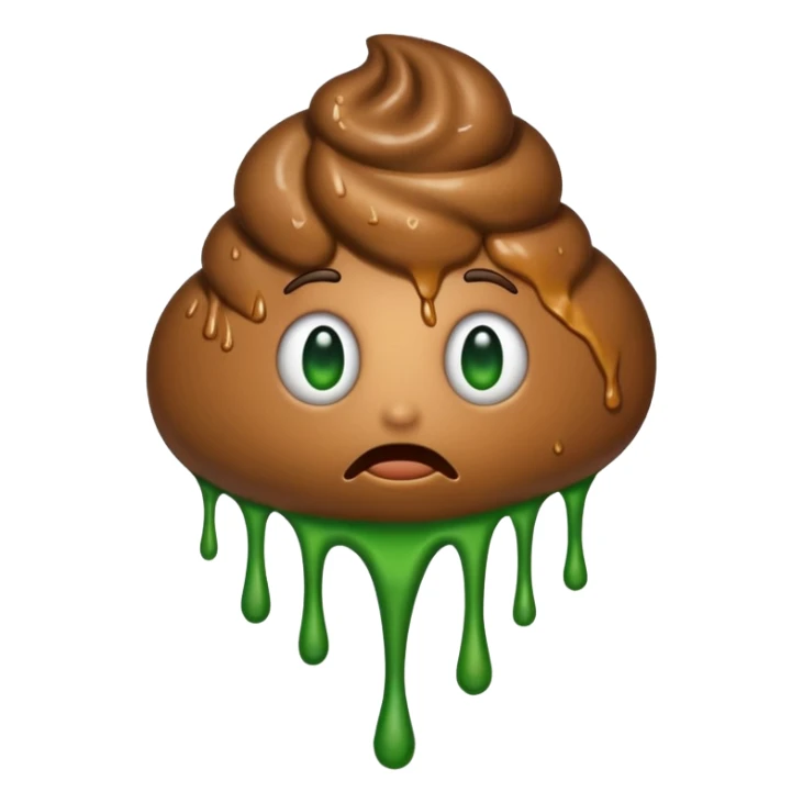 Poop Stain dripping of the wall with green stink lines sticker