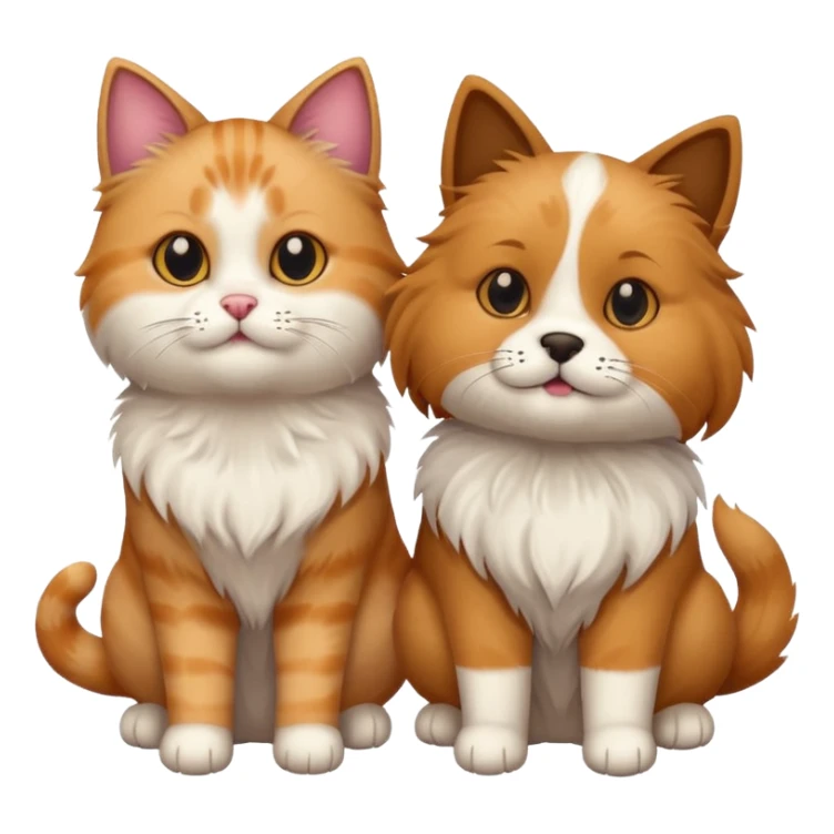 Köpekin yaninda kedi sticker