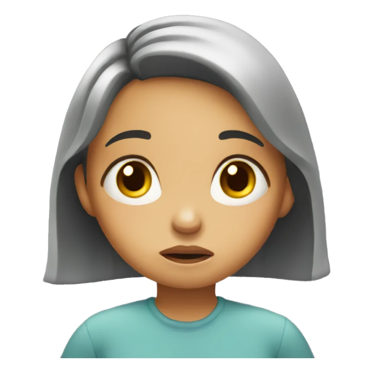 worried little girl sticker