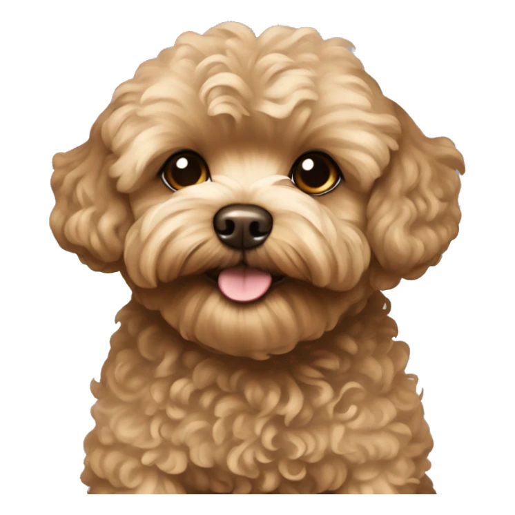 brown maltipoo with curls on the coat sticker