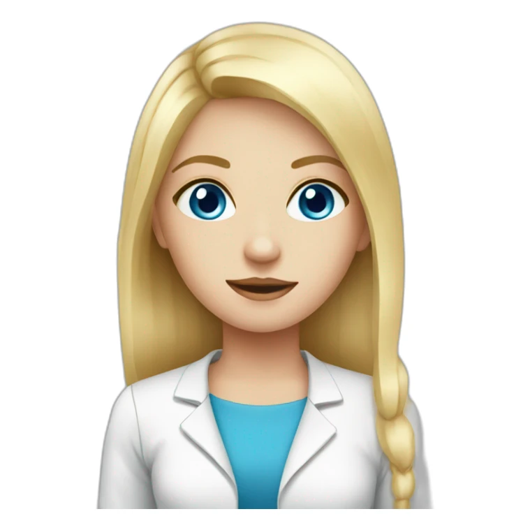 Blood test Girl with blond hair and blue eye sticker